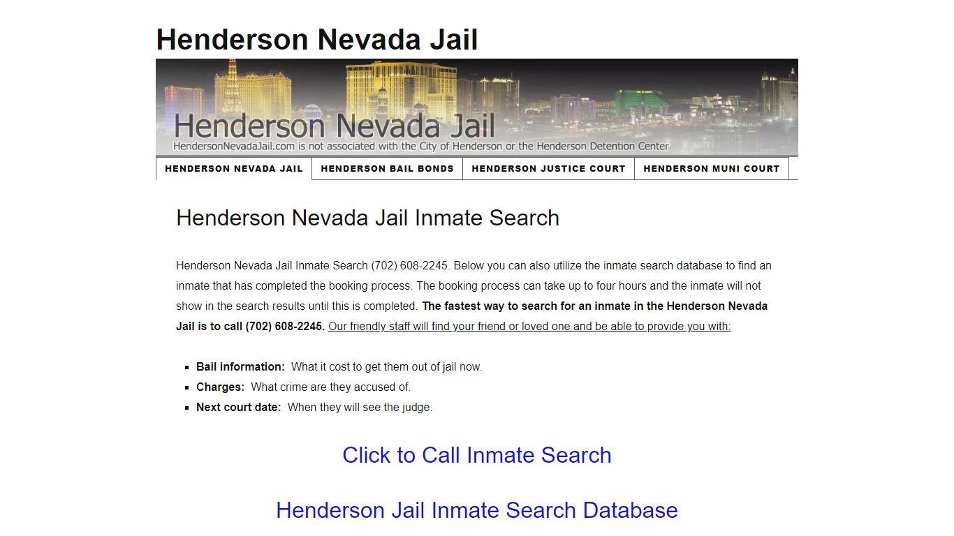 Henderson Nevada Jail Inmate Search - Henderson Detention Center